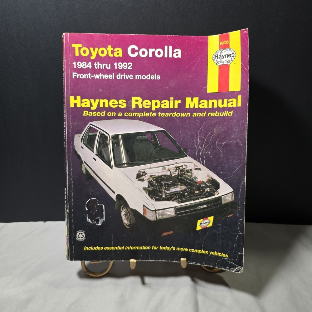 Haynes 92035 Toyota Corolla Front Wheel Drive Repair Manual Models 1984-1992